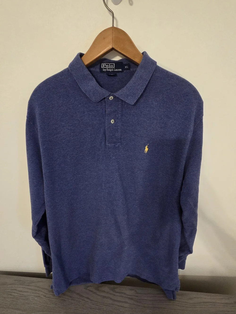 Polo Ralph Lauren Men's XL Blue Heather Long Sleeve Polo Shirt Pony Logo